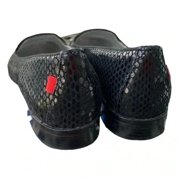 Marc Joseph Women's Black Flats Size 6 Columns CR Black Sparkle Snake Pattern - Picture 2 of 12